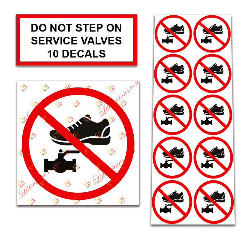 10 Pack Universal OSHA Compliant Air Compressor Safety Symbol Stickers Decal Set Suitable for Towable, Mobile, Portable and Stationary Units (Do Not Stand On Service Valve)