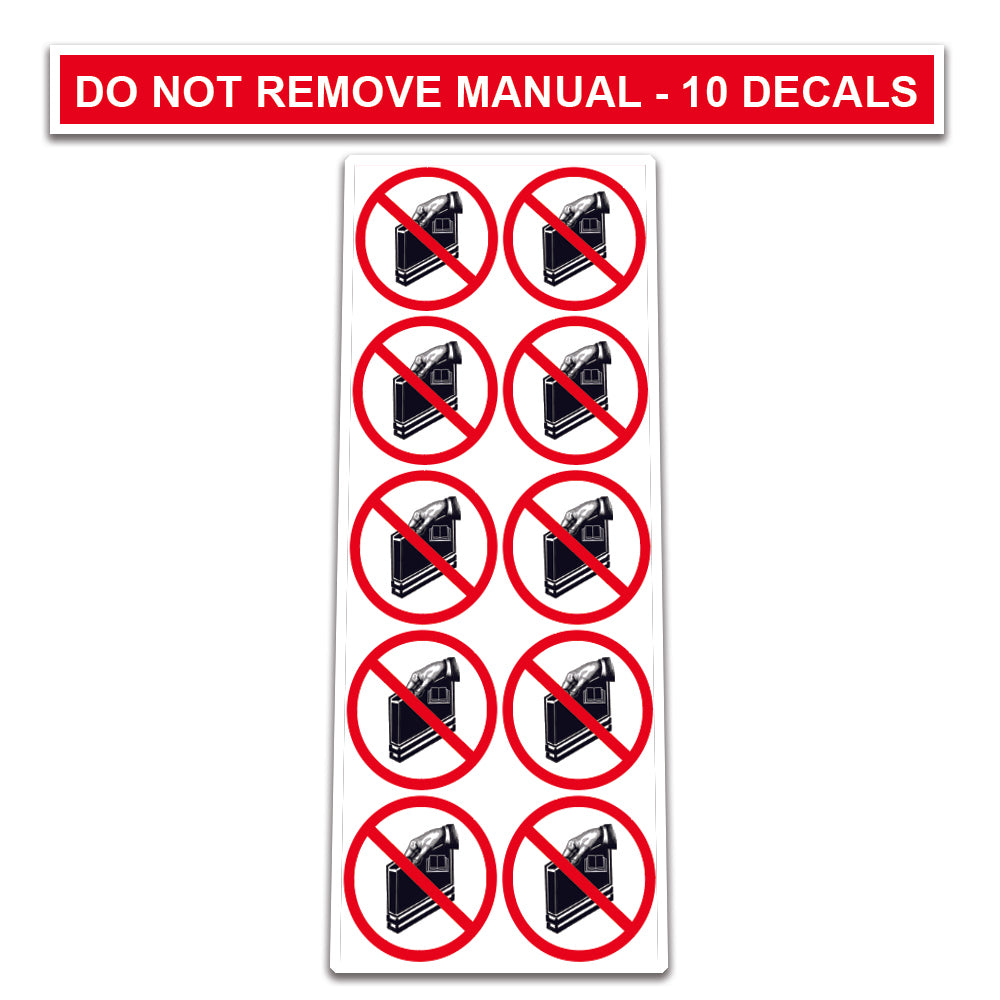 10 Pack Universal OSHA Compliant Air Compressor Safety Symbol Stickers Decal Set Suitable for Towable, Mobile, Portable and Stationary Units (Do Not Remove Manual)