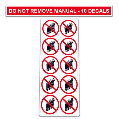 10 Pack Universal OSHA Compliant Air Compressor Safety Symbol Stickers Decal Set Suitable for Towable, Mobile, Portable and Stationary Units (Do Not Remove Manual)