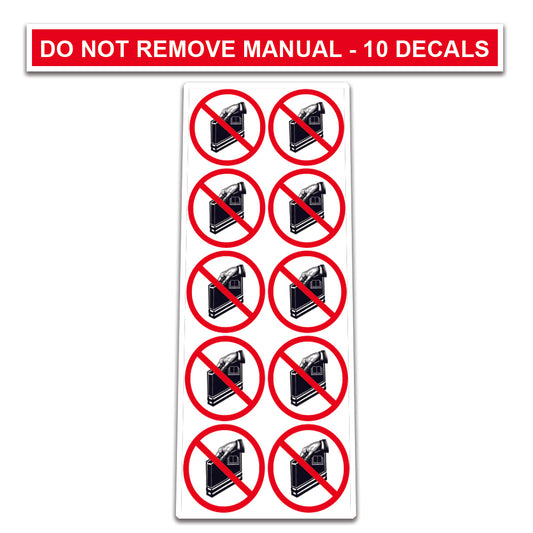 10 Pack Universal OSHA Compliant Air Compressor Safety Symbol Stickers Decal Set Suitable for Towable, Mobile, Portable and Stationary Units (Do Not Remove Manual)