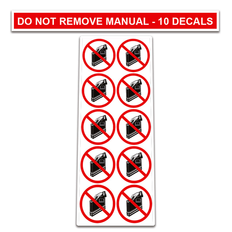 10 Pack Universal OSHA Compliant Air Compressor Safety Symbol Stickers Decal Set Suitable for Towable, Mobile, Portable and Stationary Units (Do Not Remove Manual)