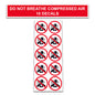 10 Pack Universal OSHA Compliant Air Compressor Safety Symbol Stickers Decal Set Suitable for Towable, Mobile, Portable and Stationary Units (Do Not Breathe Compressed Air)