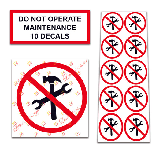 10 Pack Universal OSHA Compliant Air Compressor Safety Symbol Stickers Decal Set Suitable for Towable, Mobile, Portable and Stationary Units (Do Not Operate Maintenance)