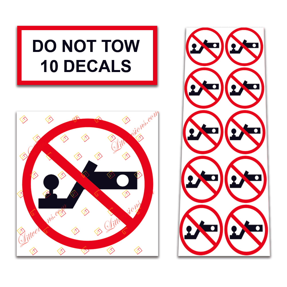 10 Pack Universal OSHA Compliant Air Compressor Safety Symbol Stickers Decal Set Suitable for Towable, Mobile, Portable and Stationary Units (Do Not Tow)