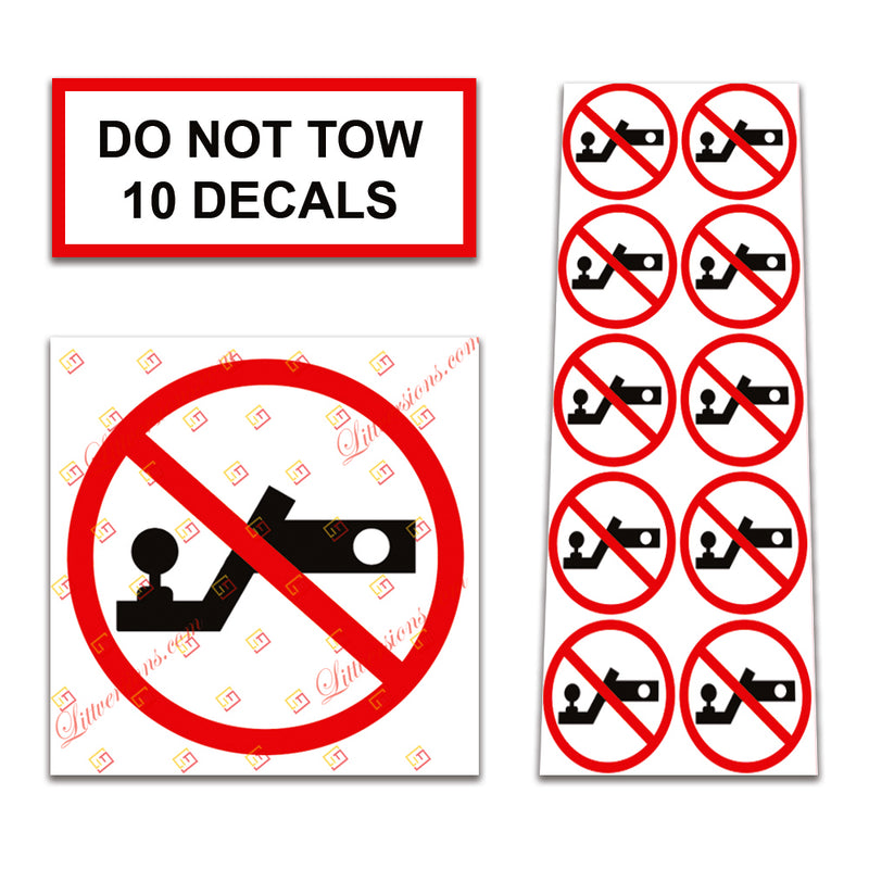 10 Pack Do Not Tow Hitch Universal OSHA Safety Notice Caution Warning Symbol Stickers Decal Label Towable Mobile Portable Stationary Unit Air Compressor Equipment Machinery Car Truck Sign