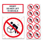 10 Pack Universal OSHA Compliant Air Compressor Safety Symbol Stickers Decal Set Suitable for Towable, Mobile, Portable and Stationary Units (Heavy Do Not Lift)