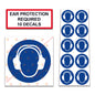 10 Pack Universal OSHA Compliant Air Compressor Safety Symbol Stickers Decal Set Suitable for Towable, Mobile, Portable and Stationary Units (Ear Protection Required)
