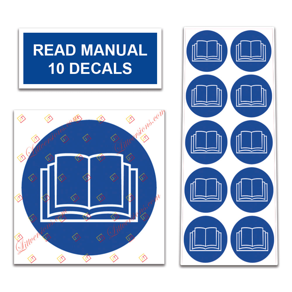 10 Pack Universal OSHA Compliant Air Compressor Safety Symbol Stickers Decal Set Suitable for Towable, Mobile, Portable and Stationary Units (Read Manual)