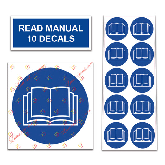 10 Pack Universal OSHA Compliant Air Compressor Safety Symbol Stickers Decal Set Suitable for Towable, Mobile, Portable and Stationary Units (Read Manual)