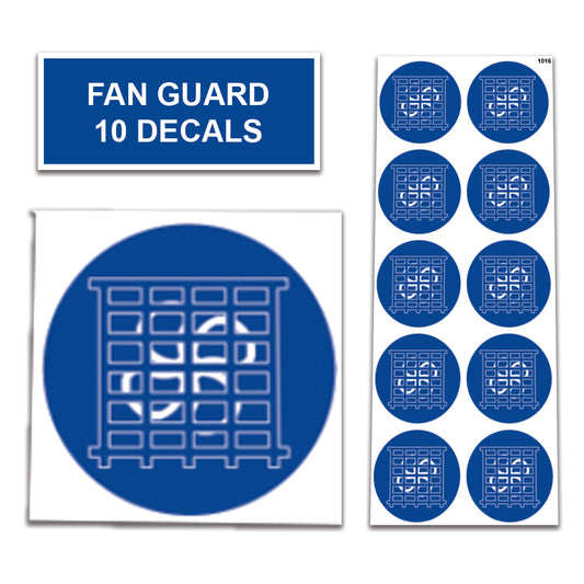 10 Pack Universal OSHA Compliant Air Compressor Safety Symbol Stickers Decal Set Suitable for Towable, Mobile, Portable and Stationary Units (Fan Guard)