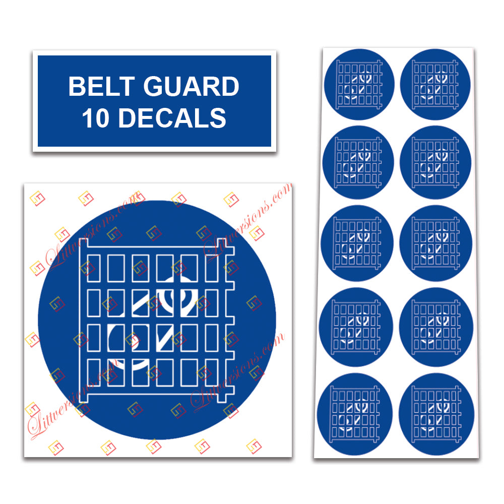 10 Pack Universal OSHA Compliant Air Compressor Safety Symbol Stickers Decal Set Suitable for Towable, Mobile, Portable and Stationary Units (Belt Guard)
