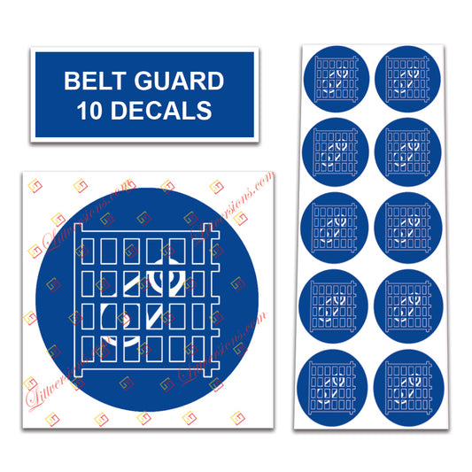10 Pack Universal OSHA Compliant Air Compressor Safety Symbol Stickers Decal Set Suitable for Towable, Mobile, Portable and Stationary Units (Belt Guard)