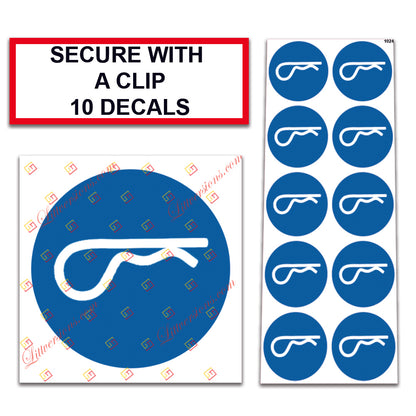 10 Pack Universal OSHA Compliant Air Compressor Safety Symbol Stickers Decal Set Suitable for Towable, Mobile, Portable and Stationary Units (Secure with A Clip)