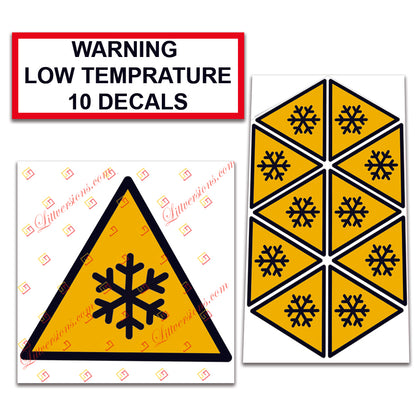 10 Pack Universal OSHA Compliant Air Compressor Safety Symbol Stickers Decal Set Suitable for Towable, Mobile, Portable and Stationary Units (Warning Low Temperature)