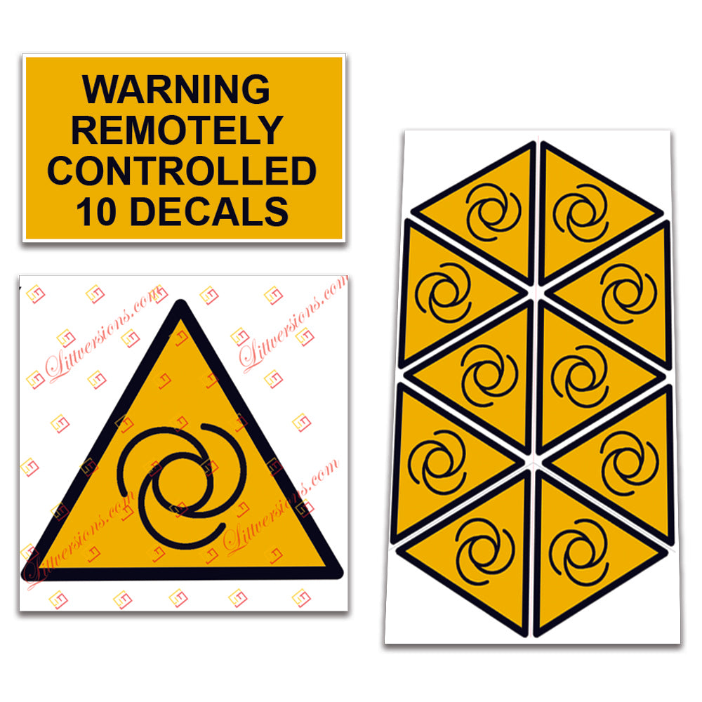 10 Pack Universal OSHA Compliant Air Compressor Safety Symbol Stickers Decal Set Suitable for Towable, Mobile, Portable and Stationary Units (Warning Remotely Controlled)
