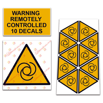 10 Pack Universal OSHA Compliant Air Compressor Safety Symbol Stickers Decal Set Suitable for Towable, Mobile, Portable and Stationary Units (Warning Remotely Controlled)