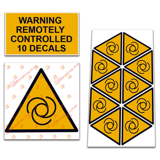 10 Pack Universal OSHA Compliant Air Compressor Safety Symbol Stickers Decal Set Suitable for Towable, Mobile, Portable and Stationary Units (Warning Remotely Controlled)