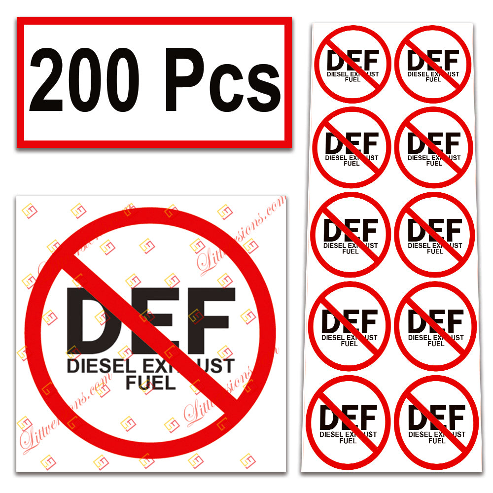10 Pack NO DEF Universal OSHA Compliant No Diesel Exhaust Fluid Safety Notice Caution Symbol Stickers Decal Set Label for Towable, Mobile, Portable and Stationary Equipment Sign
