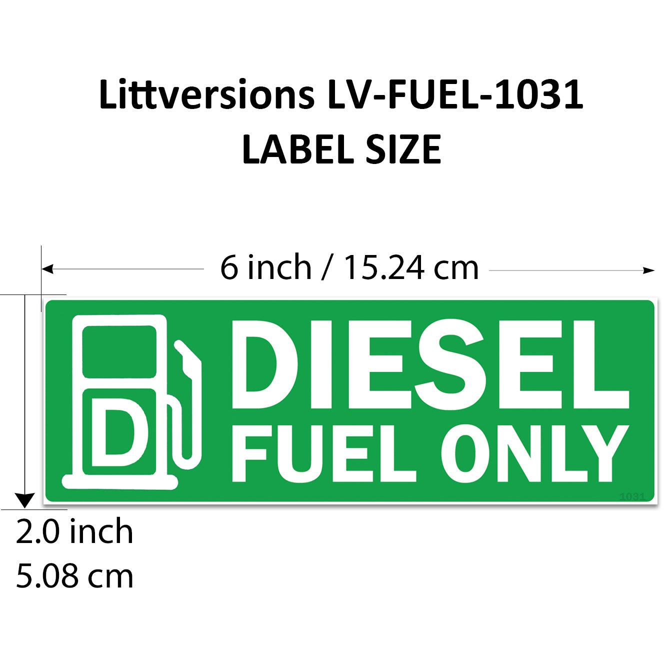 Littversions 5 Pack Diesel Fuel Only Stickers - 6"x2" Fuel Identification Labels - Weatherproof, UV-Resistant Vinyl for Fuel Tanks, Tractors, Excavators, Construction Equipment