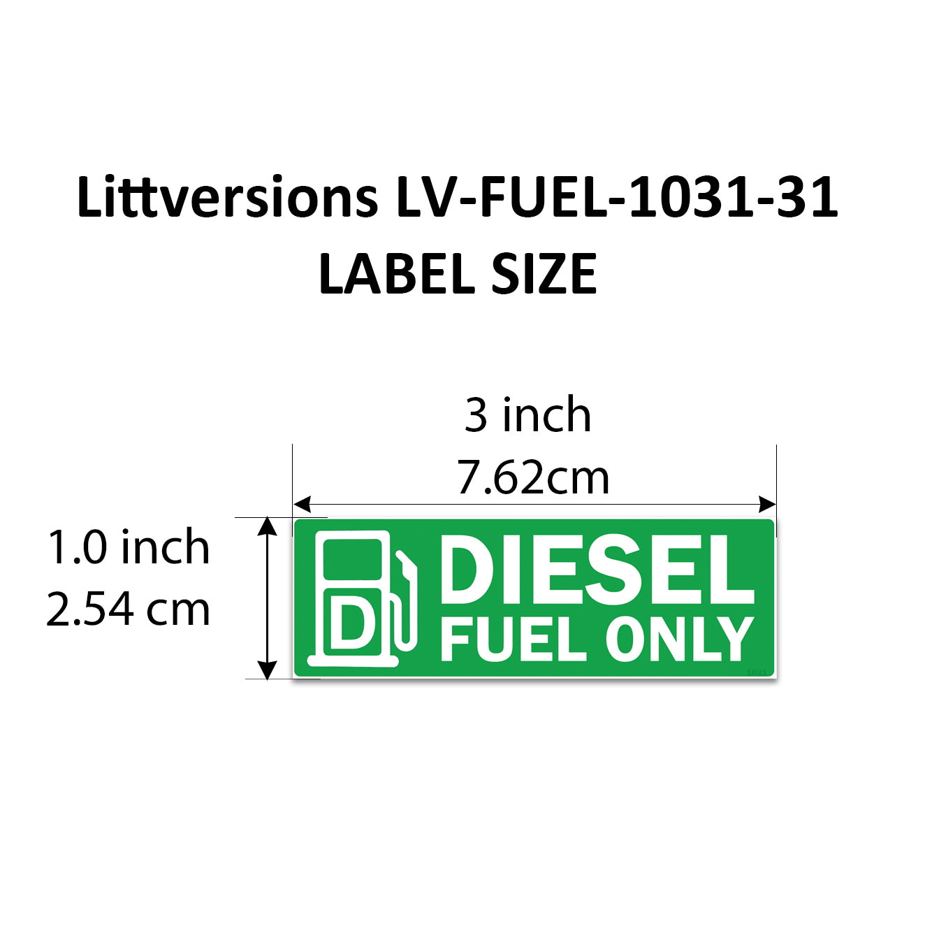 Littversions 12 Pack Diesel Fuel Only Stickers - 3"x1" Fuel Identification Labels - Weatherproof, UV-Resistant Vinyl for Fuel Tanks, Tractors, Excavators, Construction Equipment