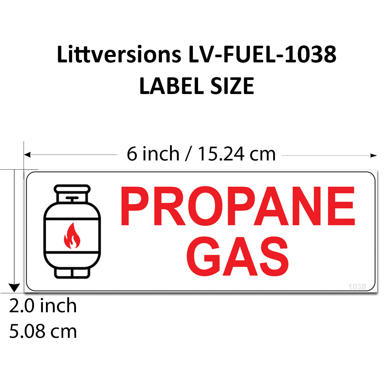 Littversions 5 Pack Propane Gas Stickers - 6"x2" Fuel Identification Labels - Weatherproof, UV-Resistant Vinyl for Fuel Tanks, Tractors, Excavators, Construction Equipment