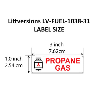 Littversions 12 Pack Propane Gas Stickers - 3"x1" Fuel Identification Labels - Weatherproof, UV-Resistant Vinyl for Fuel Tanks, Tractors, Excavators, Construction Equipment