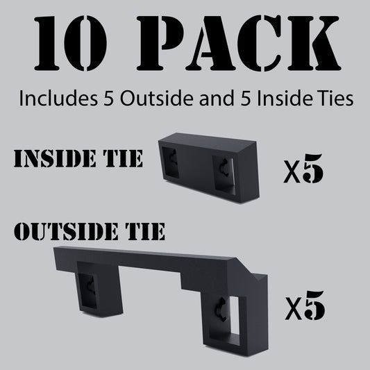10 Pcs Handle Tie for Joining Outside and Inside Quad Tandem Squared QO Type Common Trip QOTHTCP