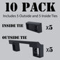 10 Pcs Handle Tie for Joining Outside and Inside Quad Tandem Squared QO Type Common Trip QOTHTCP