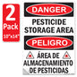 Danger - Pesticide Insecticide Storage Area OSHA WARNING Safety Hazard Label Sign Decal 6 mil Laminated Engineer Grade UV Protected ANSI NFPA Weather Resistant Indoor Outdoor 46440 126956