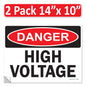Danger High Voltage OSHA WARNING Safety Label Sign Decal 6 mil Laminated Engineer Grade UV Protected Red Black White ANSI NFPA Weather Resistant Indoor Outdoor Use 84877 84875 84876 89173