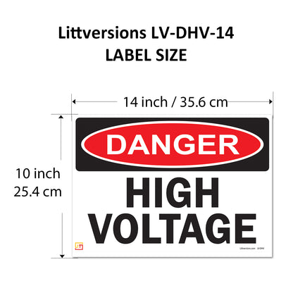 Danger High Voltage OSHA WARNING Safety Label Sign Decal 6 mil Laminated Engineer Grade UV Protected Red Black White ANSI NFPA Weather Resistant Indoor Outdoor Use 84877 84875 84876 89173