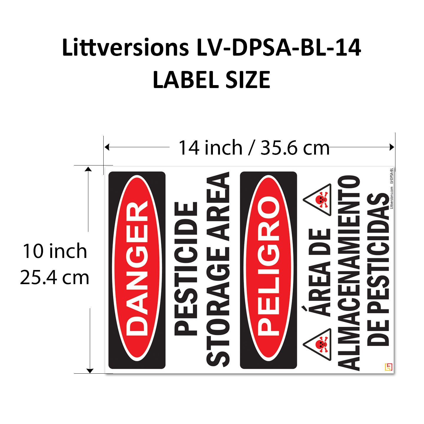 Danger - Pesticide Insecticide Storage Area OSHA WARNING Safety Hazard Label Sign Decal 6 mil Laminated Engineer Grade UV Protected ANSI NFPA Weather Resistant Indoor Outdoor 46440 126956