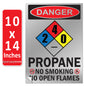 Danger Propane No Smoking No Open Flames OSHA WARNING Safety Hazard Label Sign Decal 6 mil Laminated Engineer Grade UV Protected ANSI NFPA Fade/Weather Resistant Indoor Outdoor Use 103926
