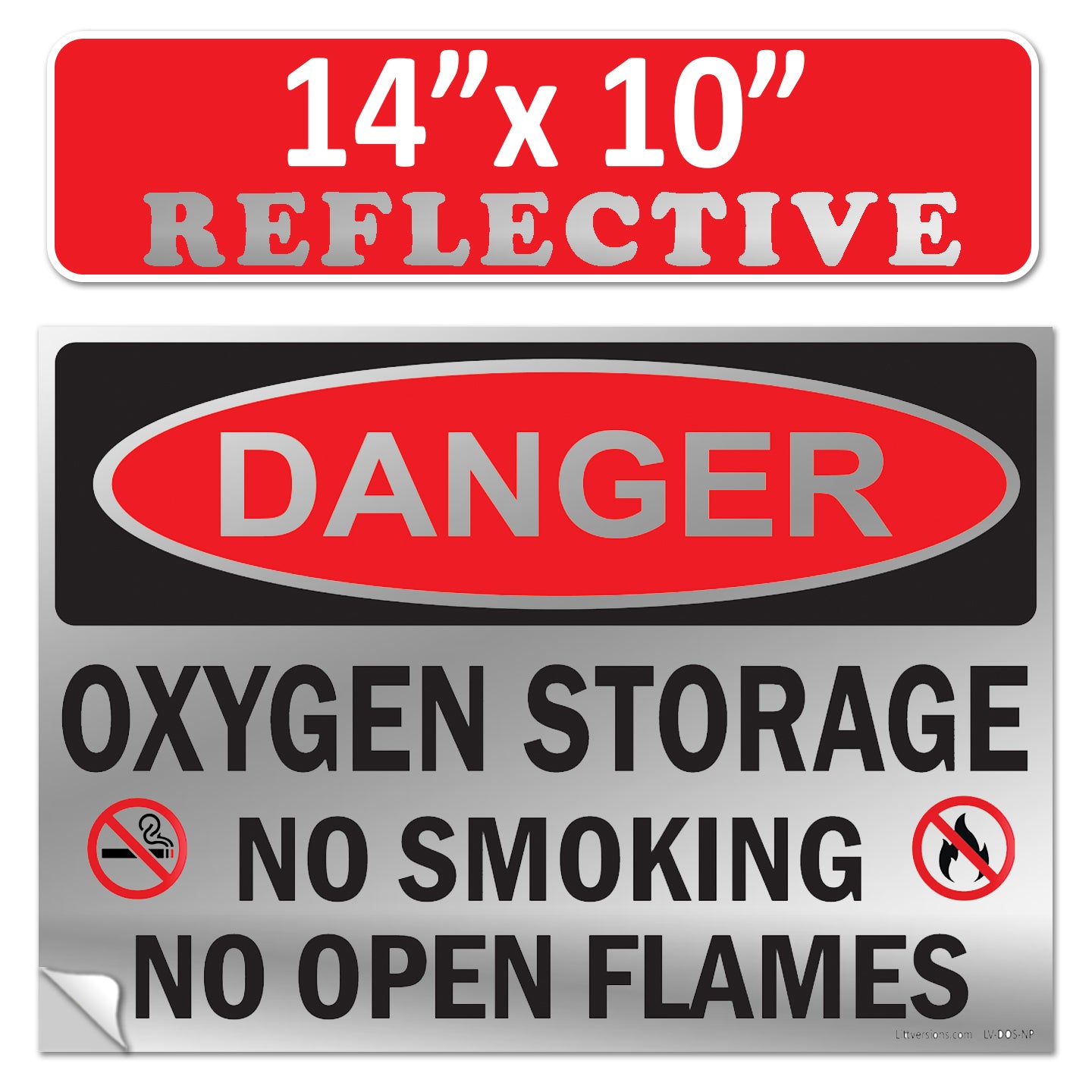 Danger Oxygen Storage No Smoking No Open Flames OSHA WARNING Safety Hazard Label Sign Decal 6 mil Laminated Engineer Grade UV Protected ANSI NFPA Weather Resistant Indoor Outdoor 103927