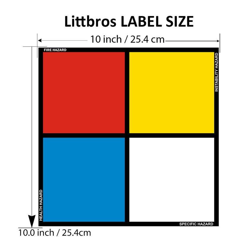 NFPA 704 Blank Hazard Diamond Placard Kit with numbers & symbols Laminated Vinyl Label Decal, Industrial Safety Chemical Sign, Customizable for Facility Compliance