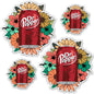 4 Pack (Two 4" & Two 6") Vinyl Label Decal Stickers for Dr Pepper Fans- Waterproof Weatherproof Laminated Soda Logo for Cars, Trucks, Laptops, Windows