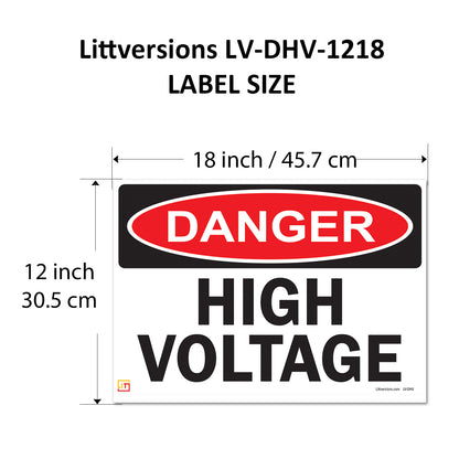 Danger High Voltage OSHA WARNING Safety Label Sign Decal 6 mil Laminated Engineer Grade UV Protected Red Black White ANSI NFPA Weather Resistant Indoor Outdoor Use 84877 84875 84876 89173