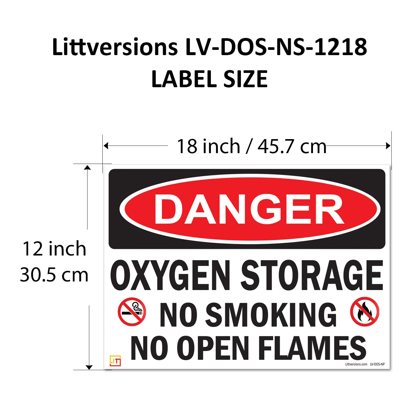 Danger Oxygen Storage No Smoking No Open Flames OSHA WARNING Safety Hazard Label Sign Decal 6 mil Laminated Engineer Grade UV Protected ANSI NFPA Weather Resistant Indoor Outdoor 103927