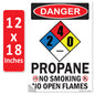 Danger Propane No Smoking No Open Flames OSHA WARNING Safety Hazard Label Sign Decal 6 mil Laminated Engineer Grade UV Protected ANSI NFPA Fade/Weather Resistant Indoor Outdoor Use 103926