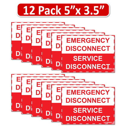 5"x 3.5" Emergency Disconnect  Service Label Decal Sign Sticker Vinyl Electrical NEC compliant