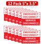 5"x 3.5" Emergency Disconnect  Service Label Decal Sign Sticker Vinyl Electrical NEC compliant