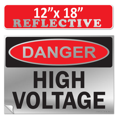 Danger High Voltage OSHA WARNING Safety Label Sign Decal 6 mil Laminated Engineer Grade UV Protected Red Black White ANSI NFPA Weather Resistant Indoor Outdoor Use 84877 84875 84876 89173