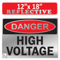Danger High Voltage OSHA WARNING Safety Label Sign Decal 6 mil Laminated Engineer Grade UV Protected Red Black White ANSI NFPA Weather Resistant Indoor Outdoor Use 84877 84875 84876 89173
