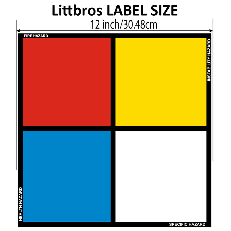 NFPA 704 Blank Hazard Diamond Placard Kit with numbers & symbols Laminated Vinyl Label Decal, Industrial Safety Chemical Sign, Customizable for Facility Compliance