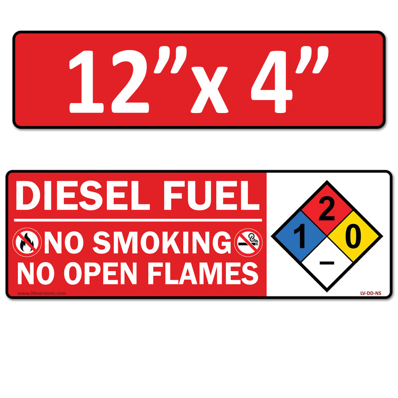 Danger Diesel Fuel No Smoking No Open Flames OSHA WARNING Safety Hazard Label Sign Decal 6 mil Laminated Engineer Grade UV Protected ANSI NFPA Fade/Weather Resistant Indoor Outdoor 123631