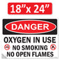 Danger Oxygen In Use No Smoking No Open Flames OSHA WARNING Safety Hazard Label Sign Decal 6 mil Laminated Engineer Grade UV Protected ANSI NFPA Weather Resistant Indoor Outdoor 42664