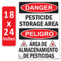 Danger - Pesticide Insecticide Storage Area OSHA WARNING Safety Hazard Label Sign Decal 6 mil Laminated Engineer Grade UV Protected ANSI NFPA Weather Resistant Indoor Outdoor 46440 126956