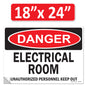 Danger Electrical Room, Unauthorized Personnel Keep Out OSHA WARNING Safety Hazard Label Sign Decal 6 mil Laminated Engineer Grade UV Protected ANSI NFPA Weather Resistant Indoor Outdoor