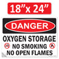 Danger Oxygen Storage No Smoking No Open Flames OSHA WARNING Safety Hazard Label Sign Decal 6 mil Laminated Engineer Grade UV Protected ANSI NFPA Weather Resistant Indoor Outdoor 103927