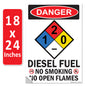 Danger Diesel Fuel No Smoking No Open Flames OSHA WARNING Safety Hazard Label Sign Decal 6 mil Laminated Engineer Grade UV Protected ANSI NFPA Fade/Weather Resistant Indoor Outdoor 123631